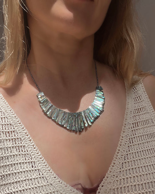 Abalone Shell Statement Necklace Dama De Noche