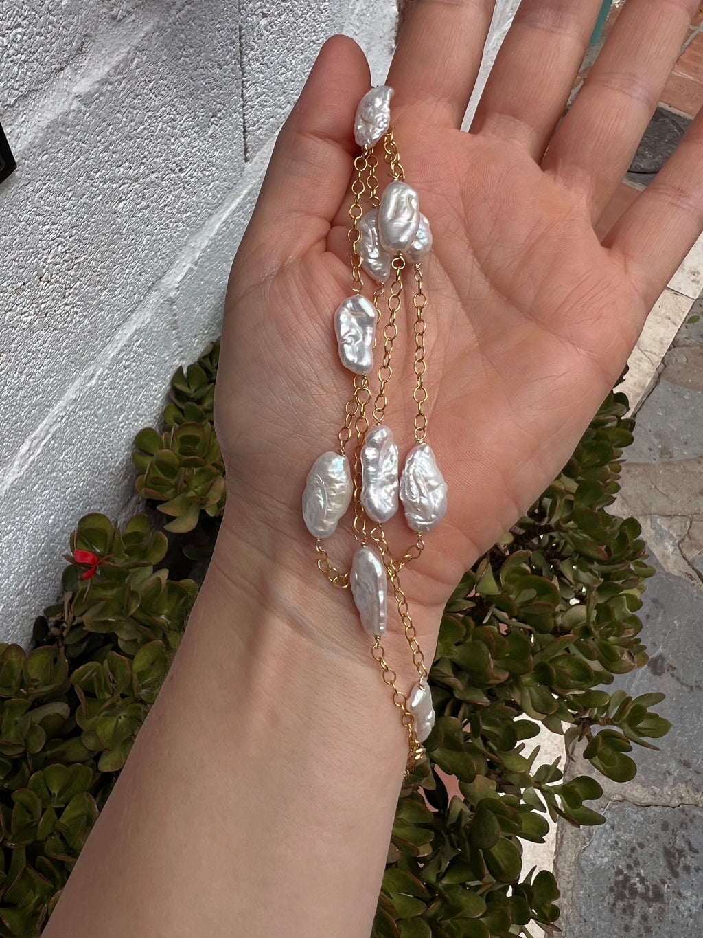 Long Keshi Pearl Chain