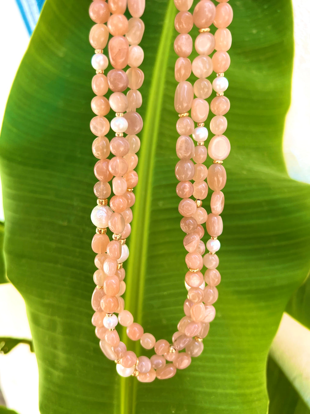 Baroque Peach Moonstone Necklace
