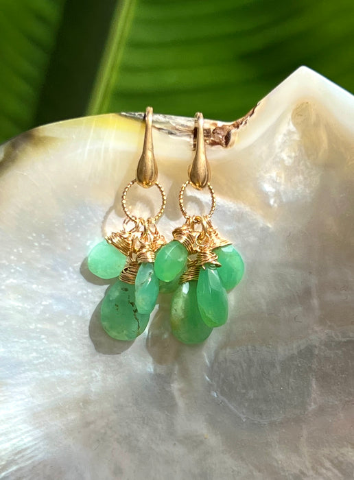 Chrysoprase Necklace And Earrings Set