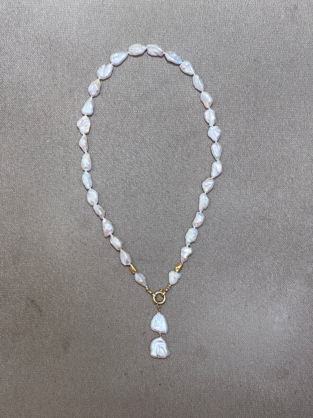 Keshi Pearls Lariat Necklace