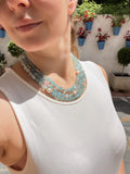 Three Layers Aquamarine Necklace