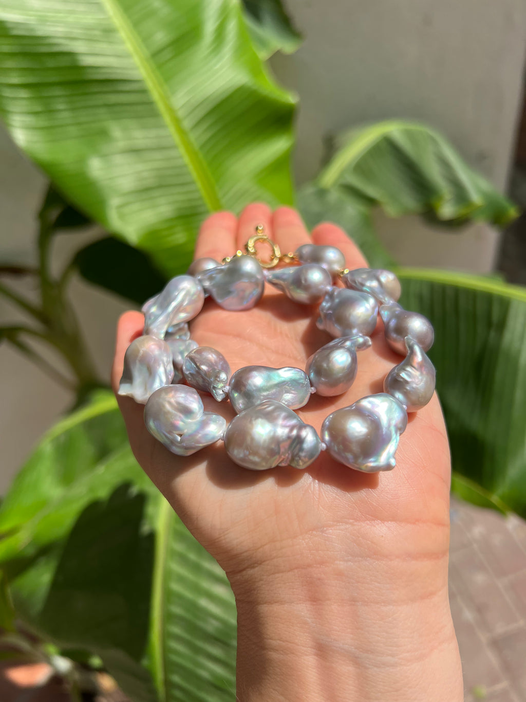 Grey Baroque Pearl Necklace
