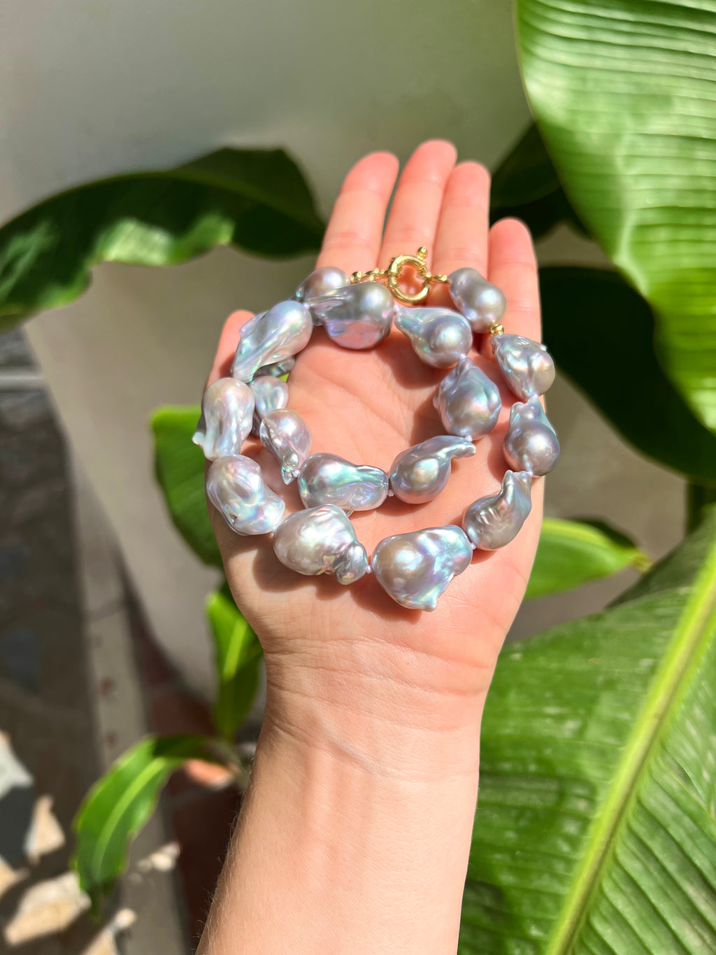 Grey Baroque Pearl Necklace
