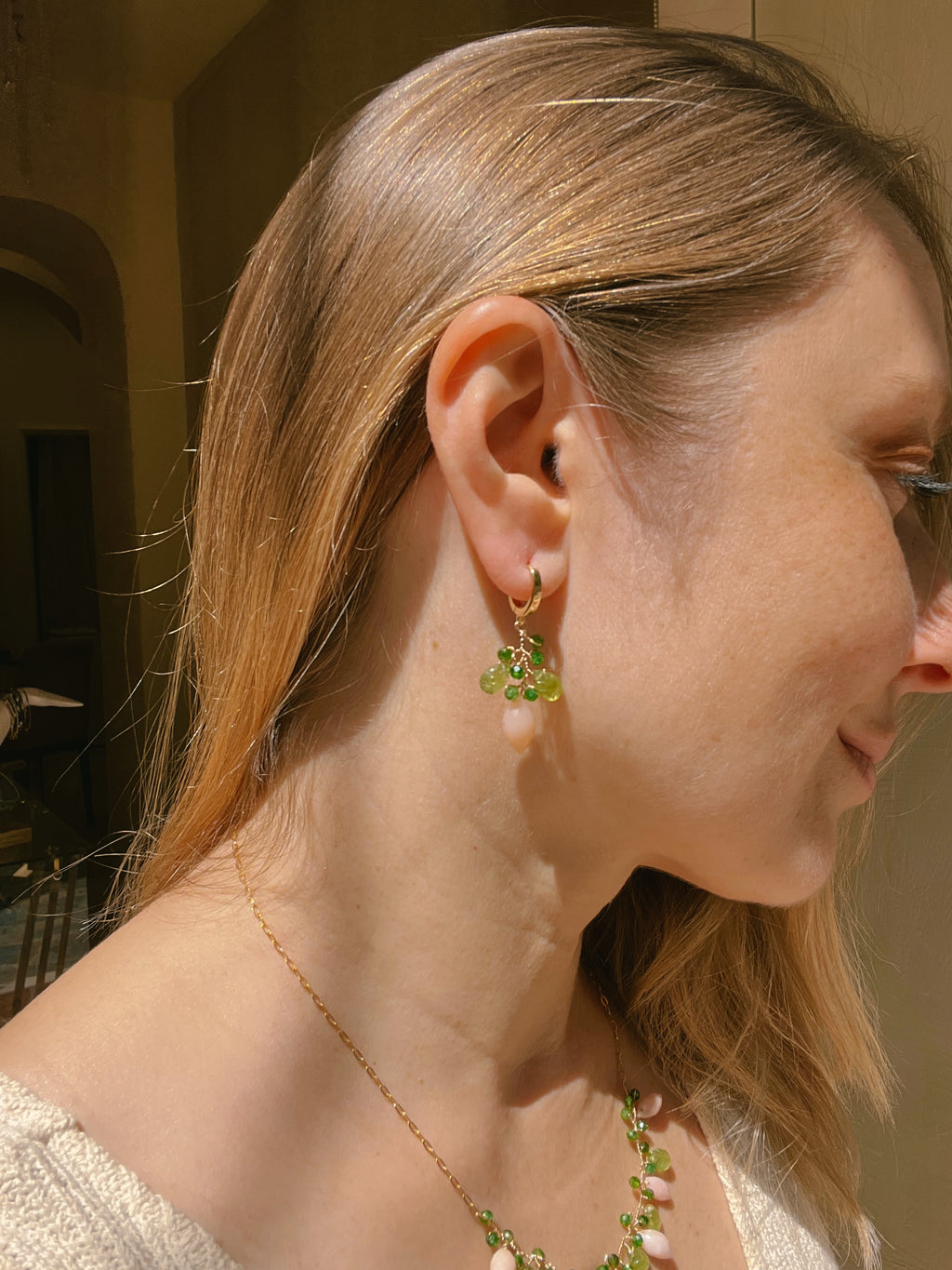 Pink Opal Earrings “La Belle Époque”