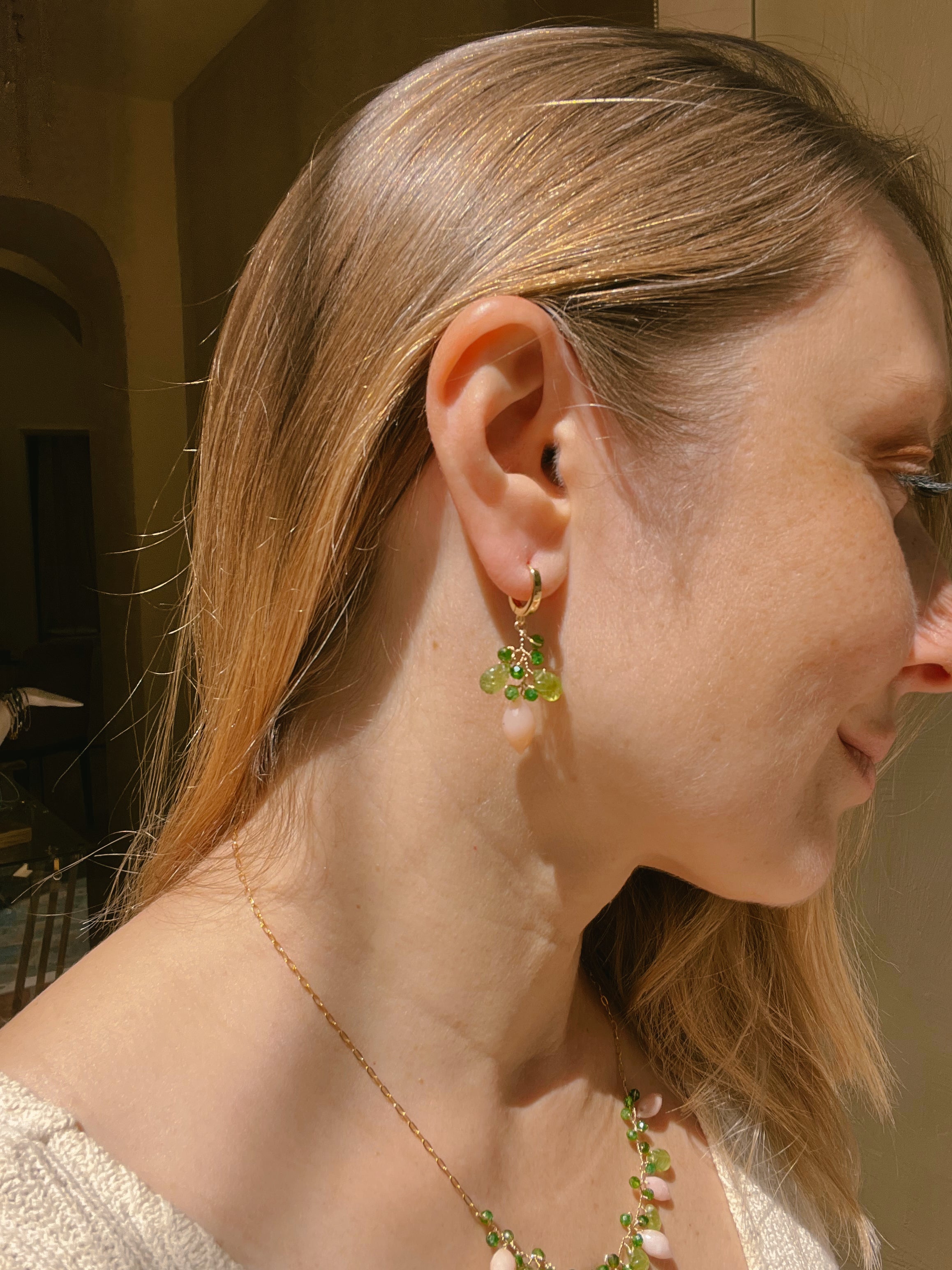 Pink Opal Earrings “La Belle Époque”