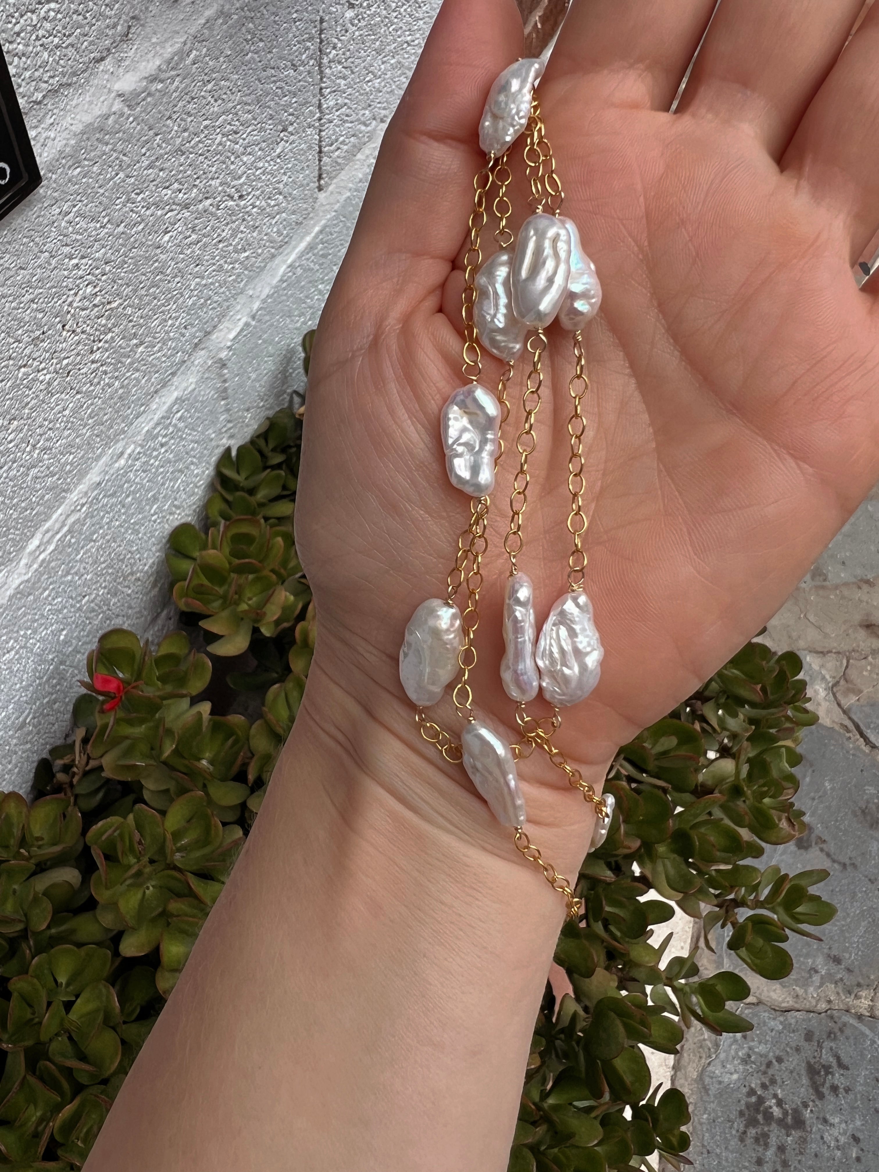 Long Keshi Pearl Chain