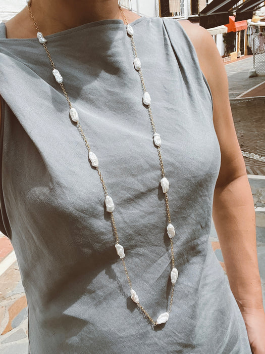 Long Keshi Pearl Chain