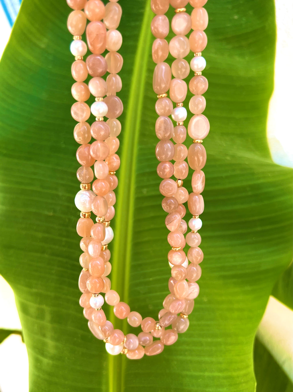 Baroque Peach Moonstone Necklace