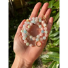 Morganite and aquamarine beaded necklace with toggle closure