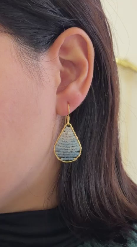 Aquamarine Gradient Teardrop Earrings — Gold Vermeil & Gold-Filled on Sterling Silver