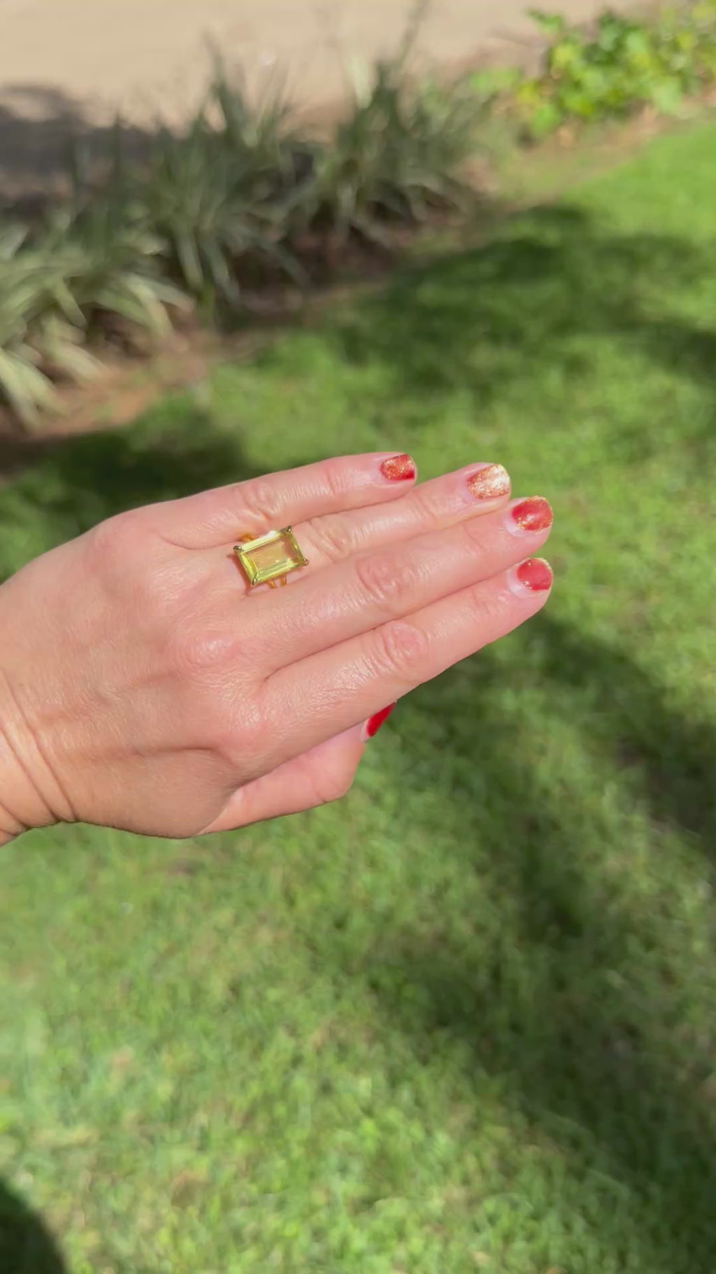 Lemon Quartz Statement Ring “Soleil”