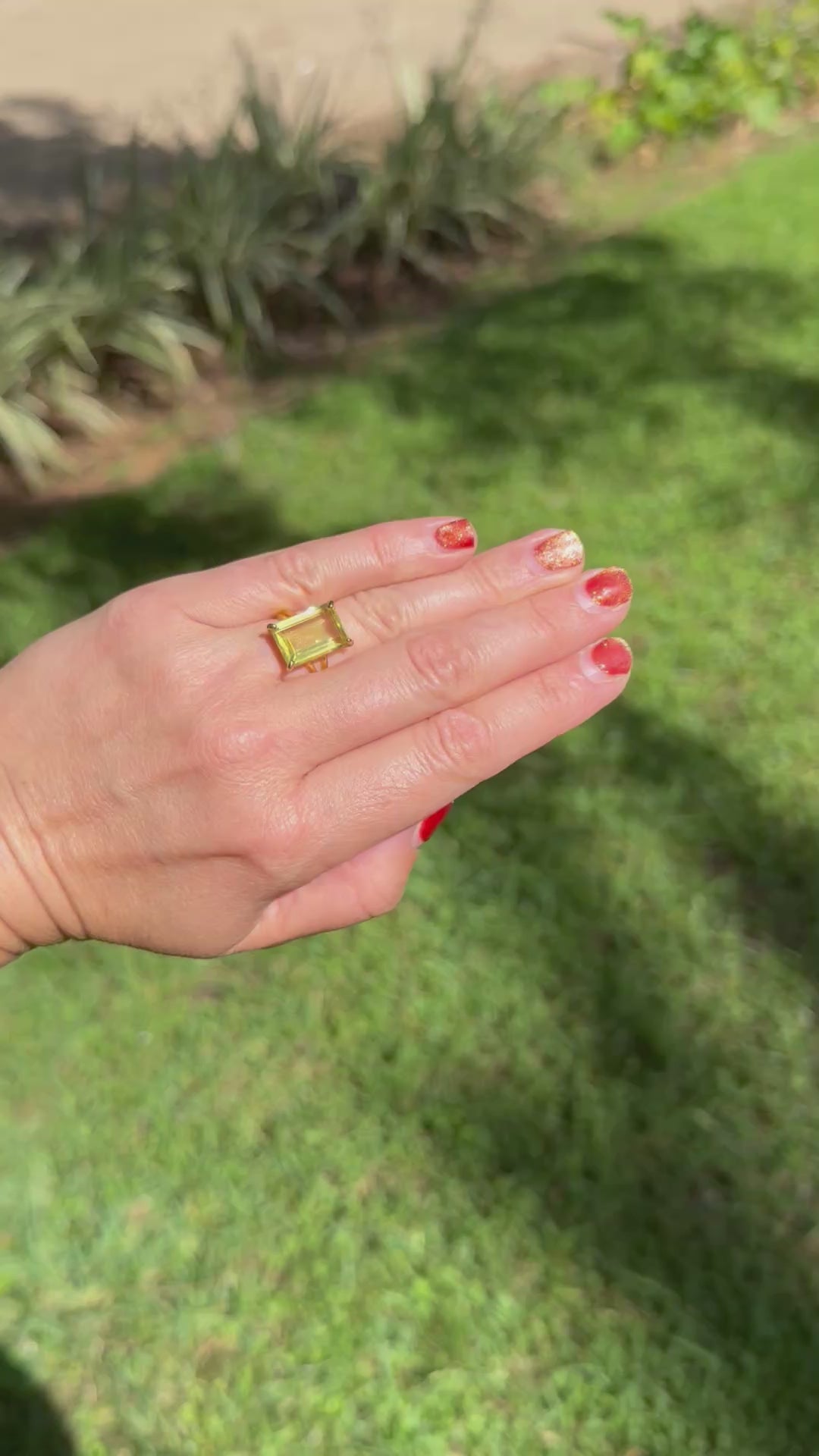 Lemon Quartz Statement Ring “Soleil”