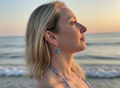 Aquamarine Dangle Earrings in Sterling Silver