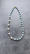 Amazonite and pearls necklace