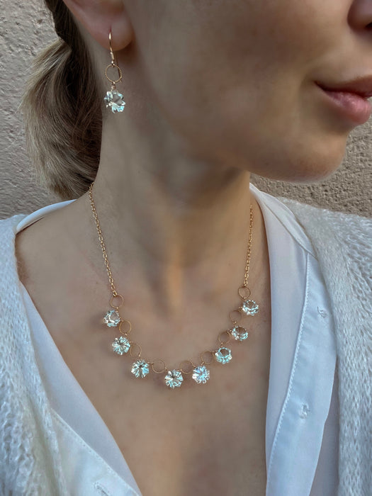 Green Amethyst Necklace and Earrings Set