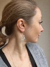 Topaz and pearls branch earrings