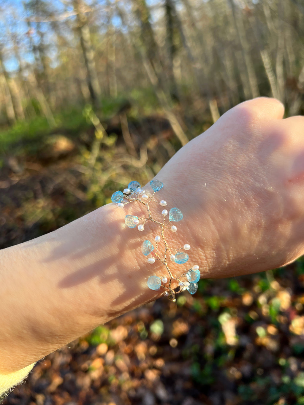 topaz twig bracelet