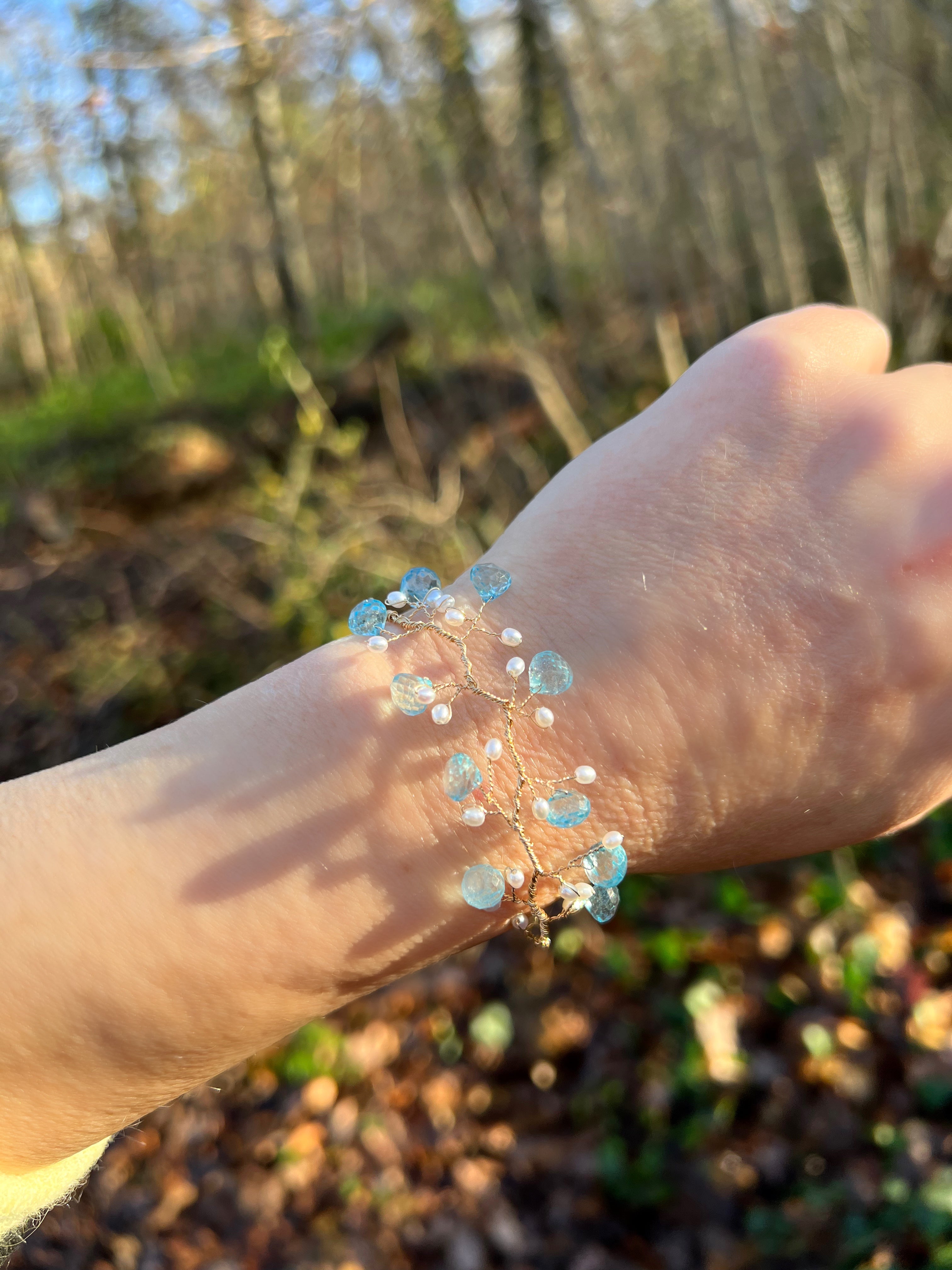 topaz twig bracelet