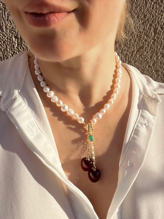 Cherry pearl necklace