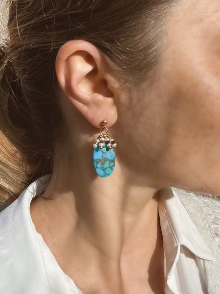 Blue Mojave Turquoise Earrings