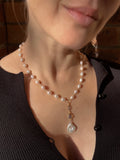 Pearl and Labradorite Lariat Necklace Beaded Necklaces