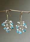 Topaz and pearls branch earrings