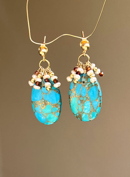 Blue Mojave Turquoise Earrings