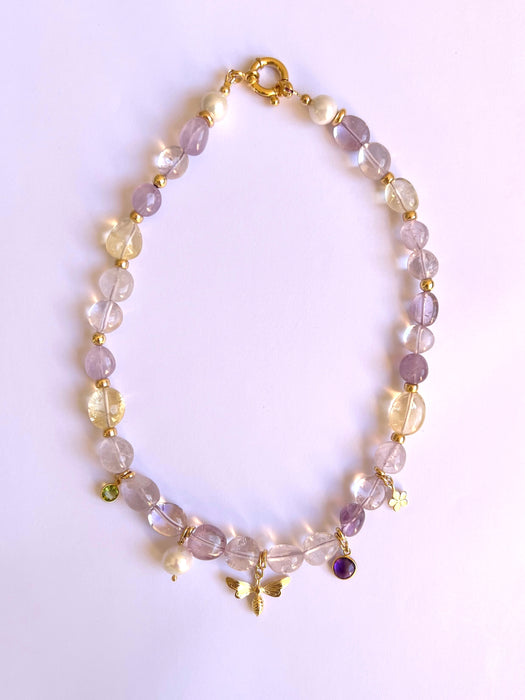 Light amethyst statement necklace 