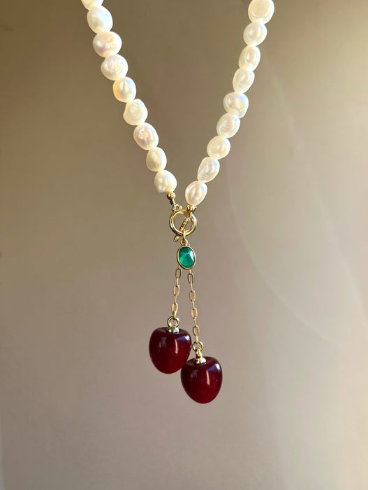 Cherry pearl necklace