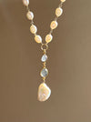 Pearl and Labradorite Lariat Necklace Beaded Necklaces