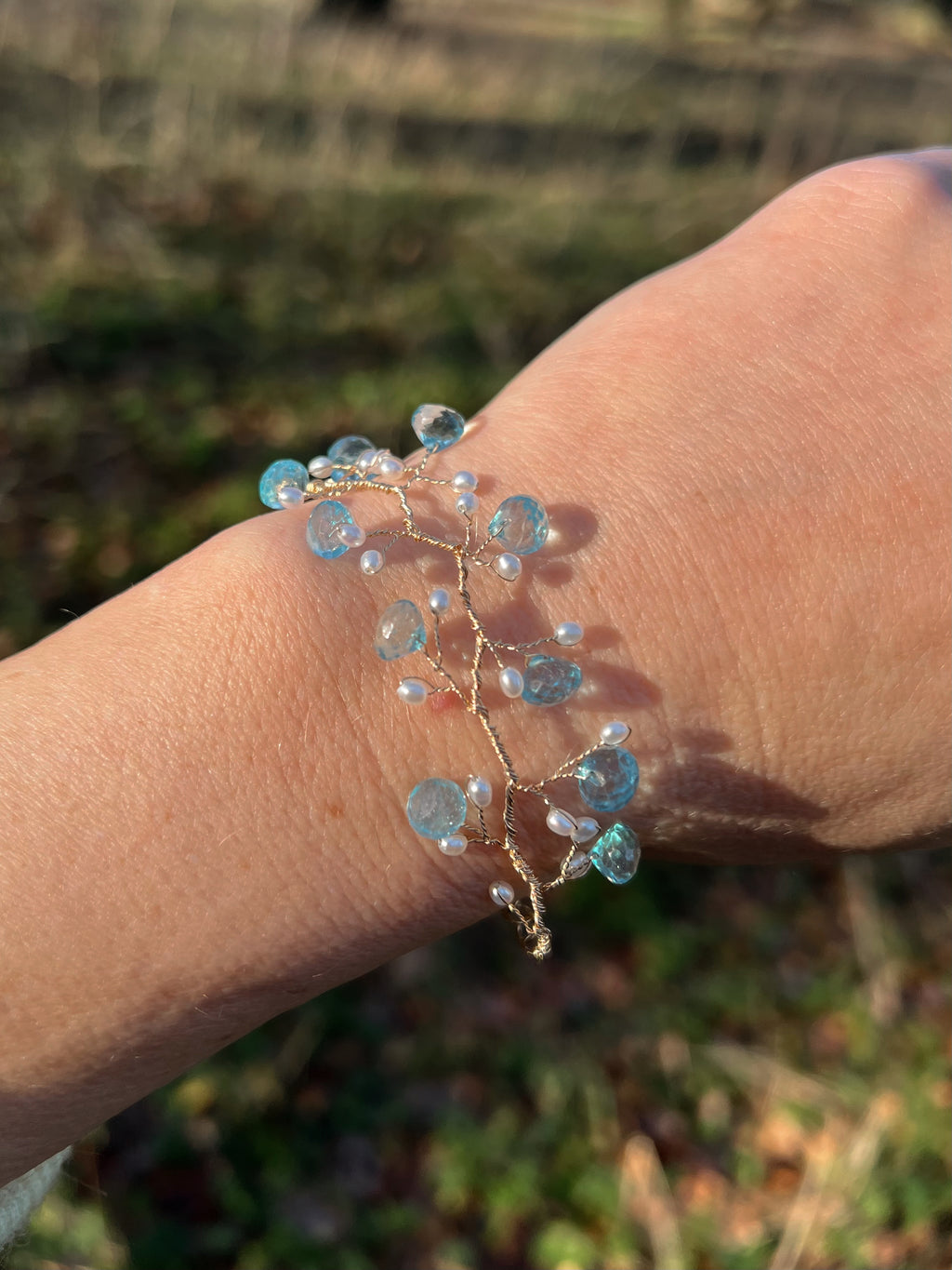 topaz twig bracelet