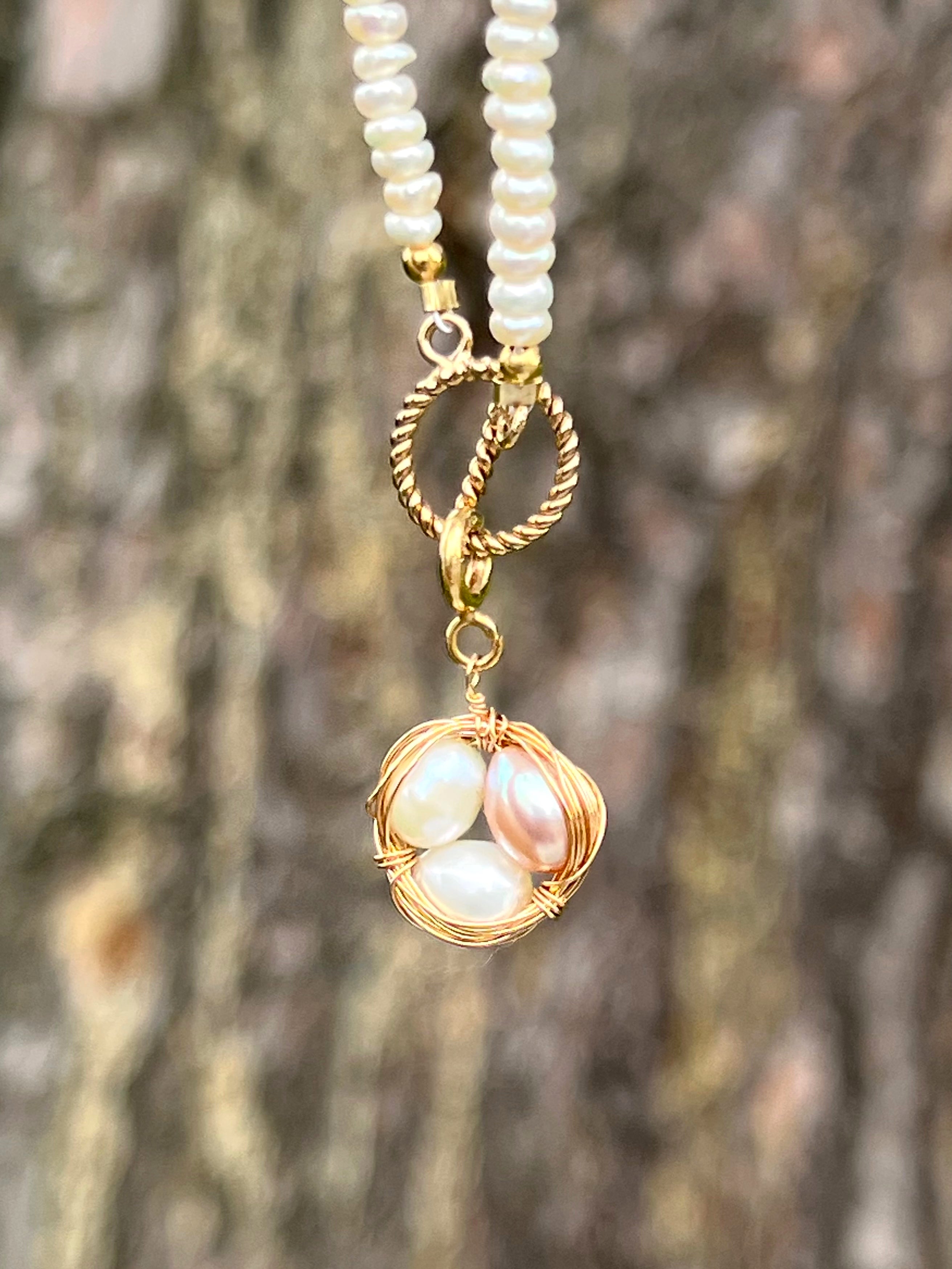 bird's nest pendant necklace