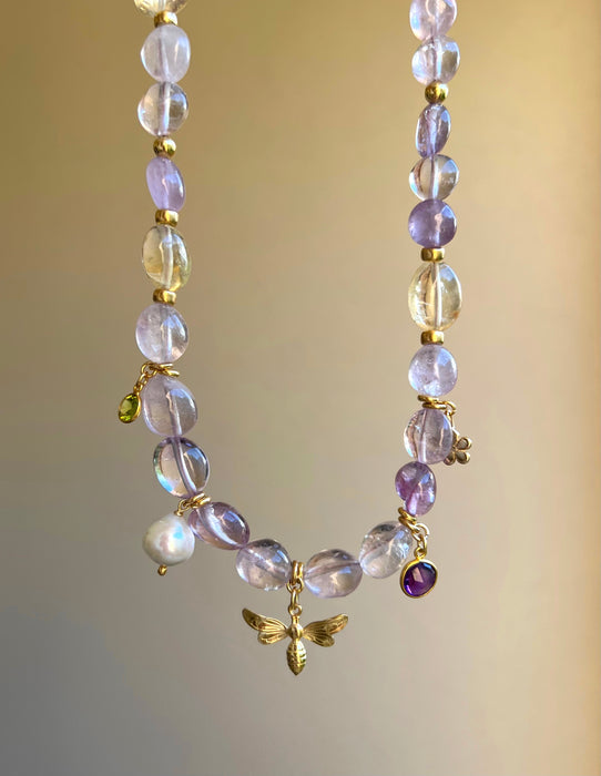 Light amethyst statement necklace 