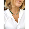 amazonite and green agate baroque pearl necklace