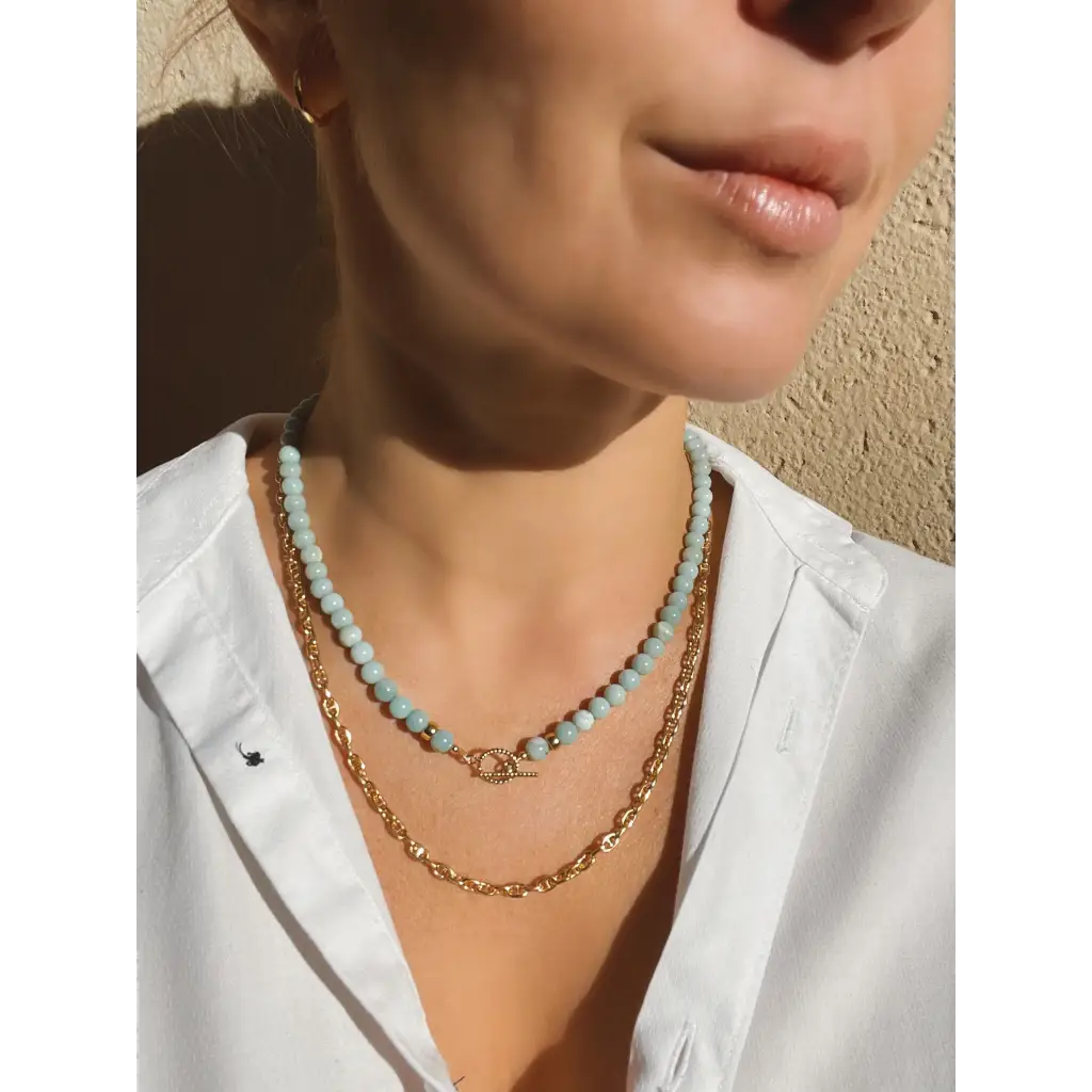 Amazonite beaded necklace