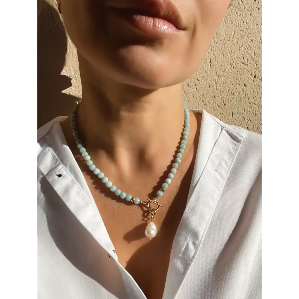 Amazonite beaded necklace