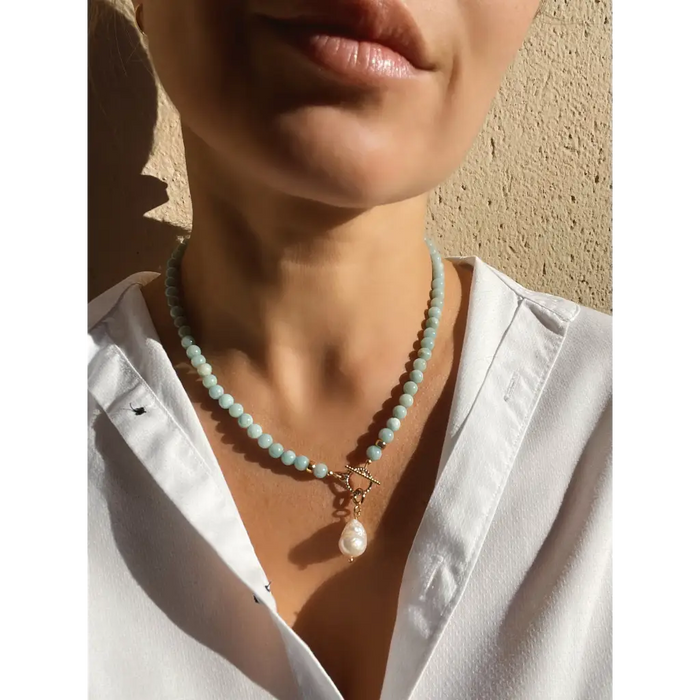 Amazonite beaded necklace