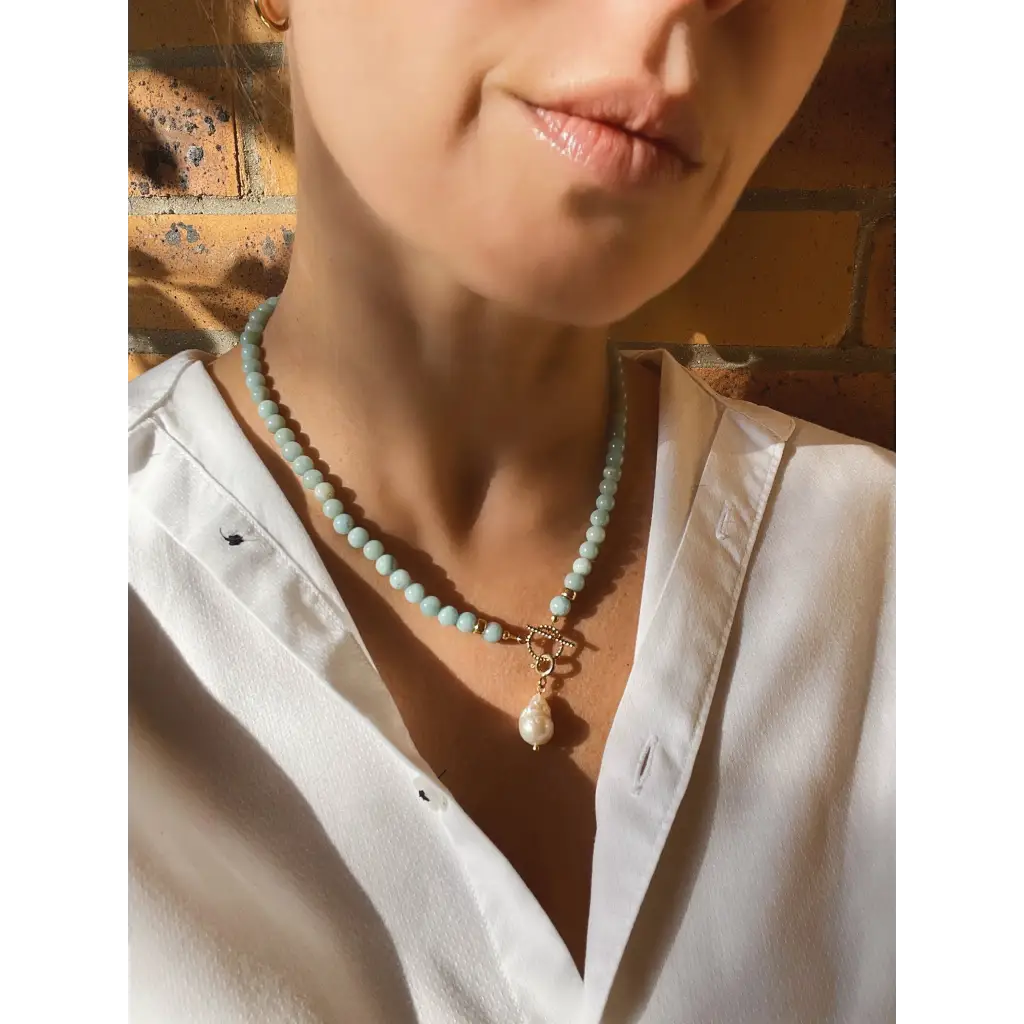 Amazonite beaded necklace