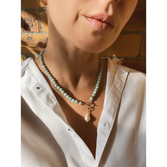 Amazonite beaded necklace