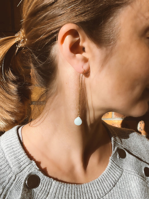 Amazonite threader earrings Dangle & Drop Earrings