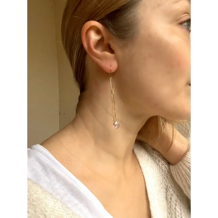 Amethyst threader earrings