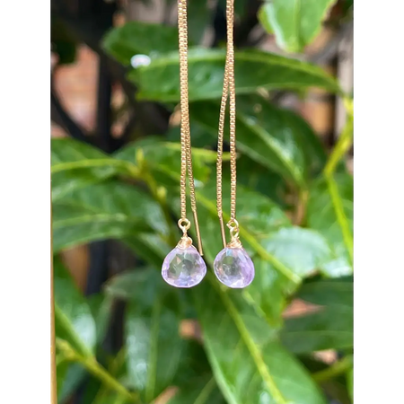 Amethyst threader earrings