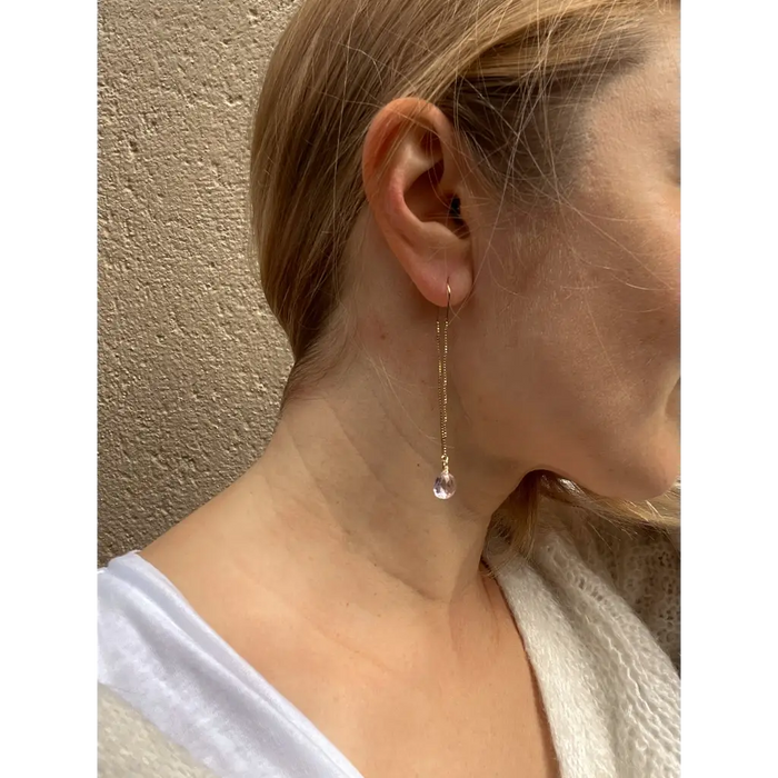 Amethyst threader earrings