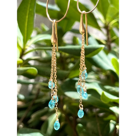 Apatite cascade drop earrings dangle gemstone earrings gift
