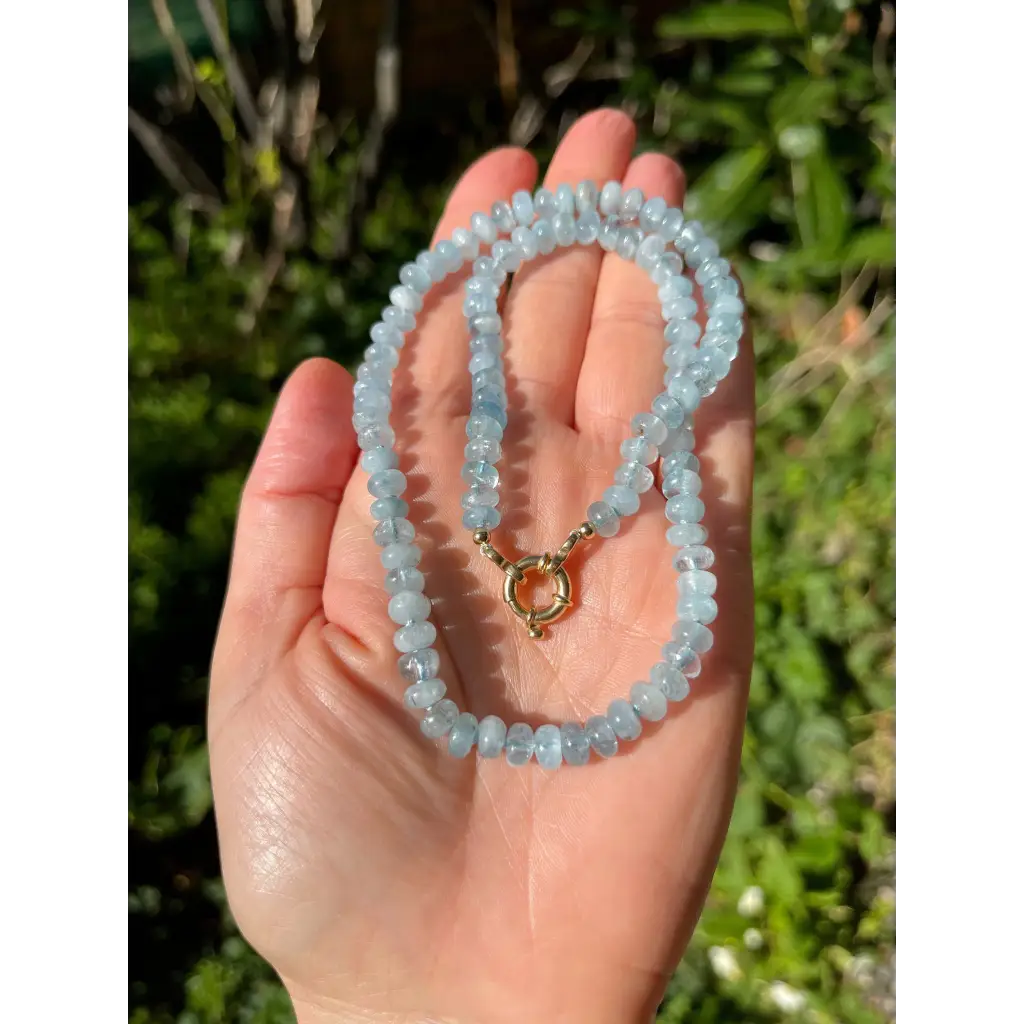 Aquamarine candy necklace aquamarine jewelry beaded necklace