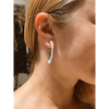 Aquamarine hoop earrings gold plated silver