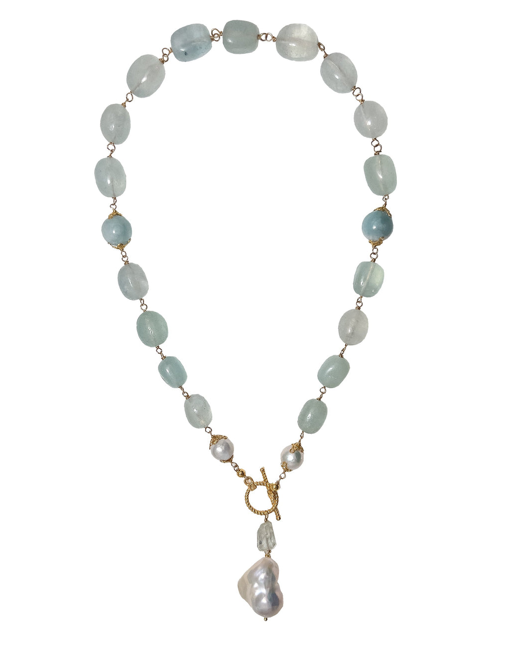 Aquamarine Lariat Necklace Duquesa Beaded Necklaces