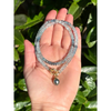 Aquamarine necklace with Tahitian pearl pendant genuine