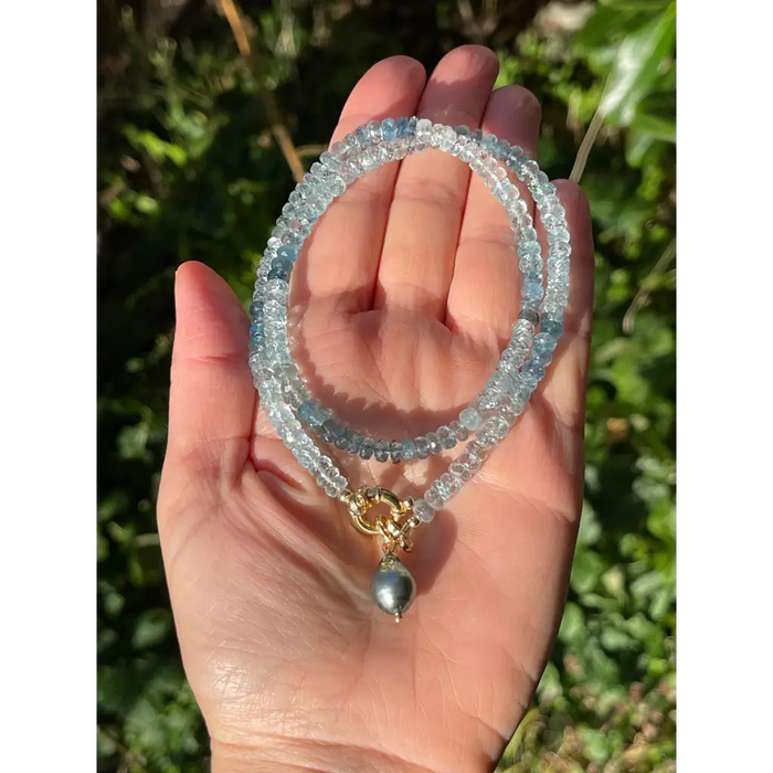 Genuine discount aquamarine necklace